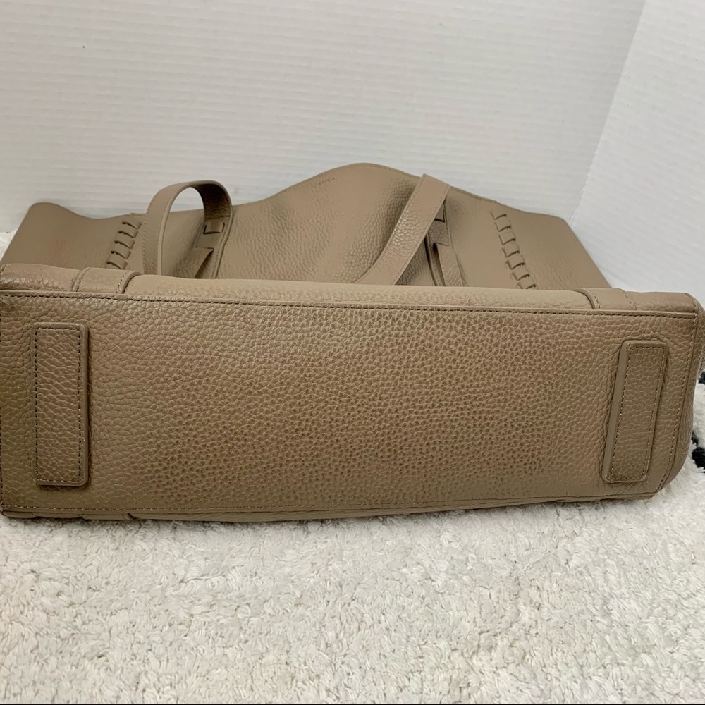 AllSaints Ray East West Pebbled Leather Tote Bag and Leather Pouch - Picture 6 of 10